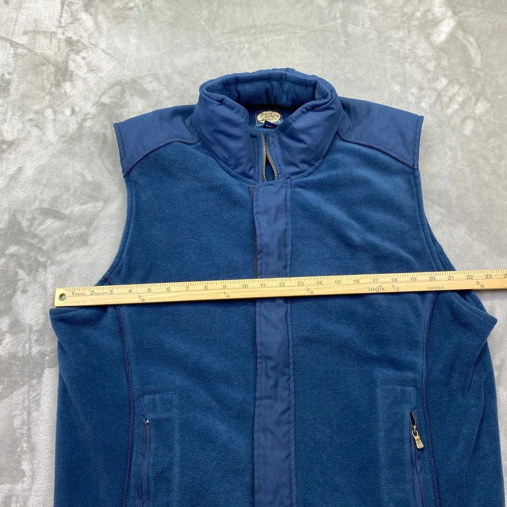 Tommy‎ Bahama Mens Fleece Vest Blue Zip Up Pockets Size M Packable Hoodie